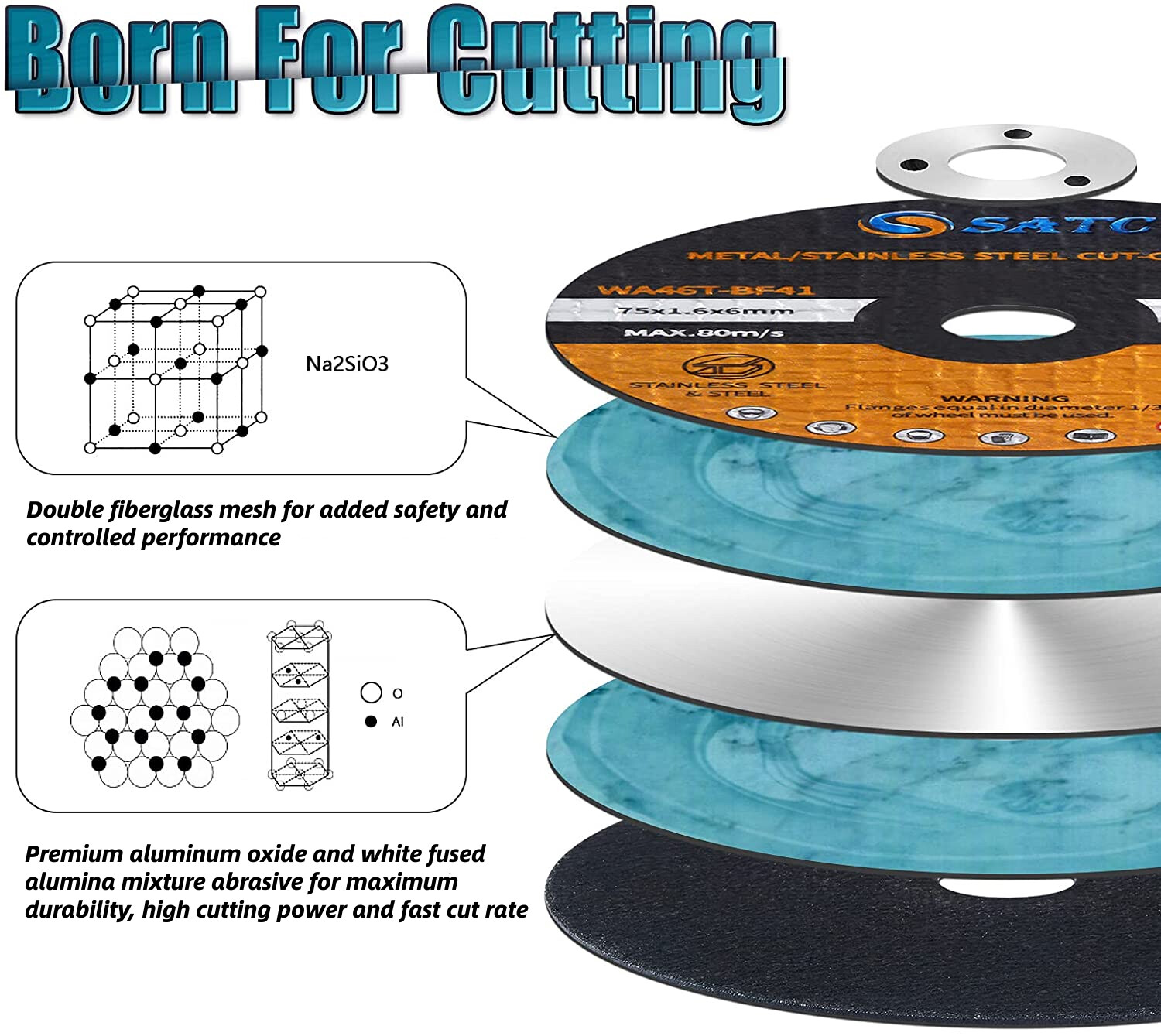 25PCS 3 inch Cut Off Wheels 3/8″ Arbor Die Grinder Metal Cutting Disc Blade Tool