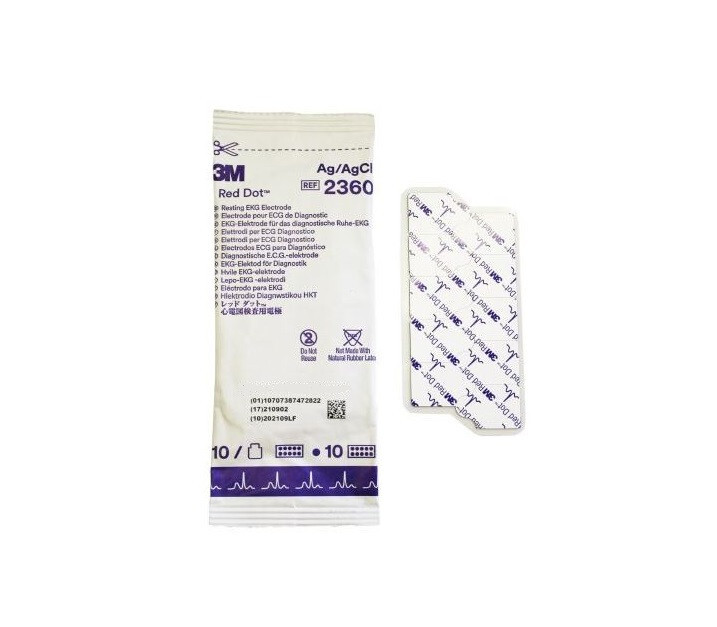 100 ECG EKG 3M Red Dot Resting Tab Electrode Monitoring Tab Clip Connector 2360