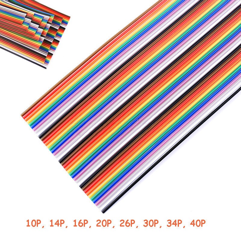 Cable Wire 10 14 16 20 26 34 40 Way Ribbon Cable Multi Coloured Dupont Ribbon