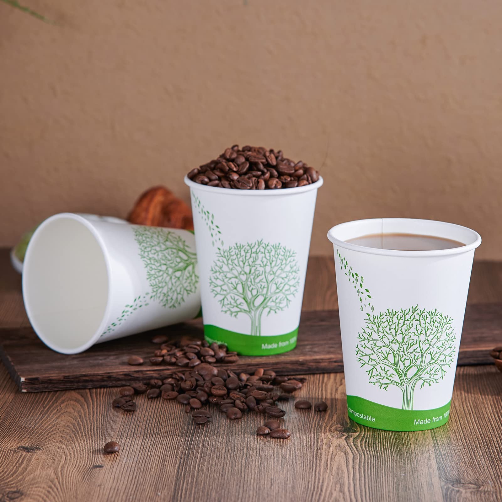 240 Count 12 Oz Compostable Paper Cups Biodegradable Disposable Paper Coffee Cup
