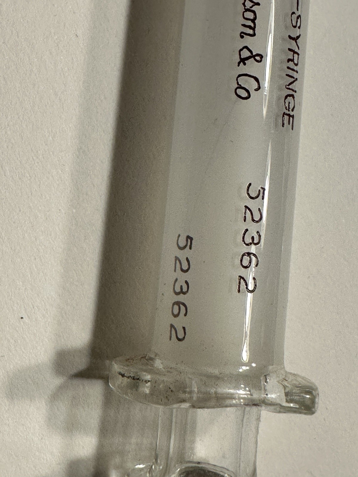 Vintage Becton Dickinson Yale B-D Lok 50cc Glass Syringe