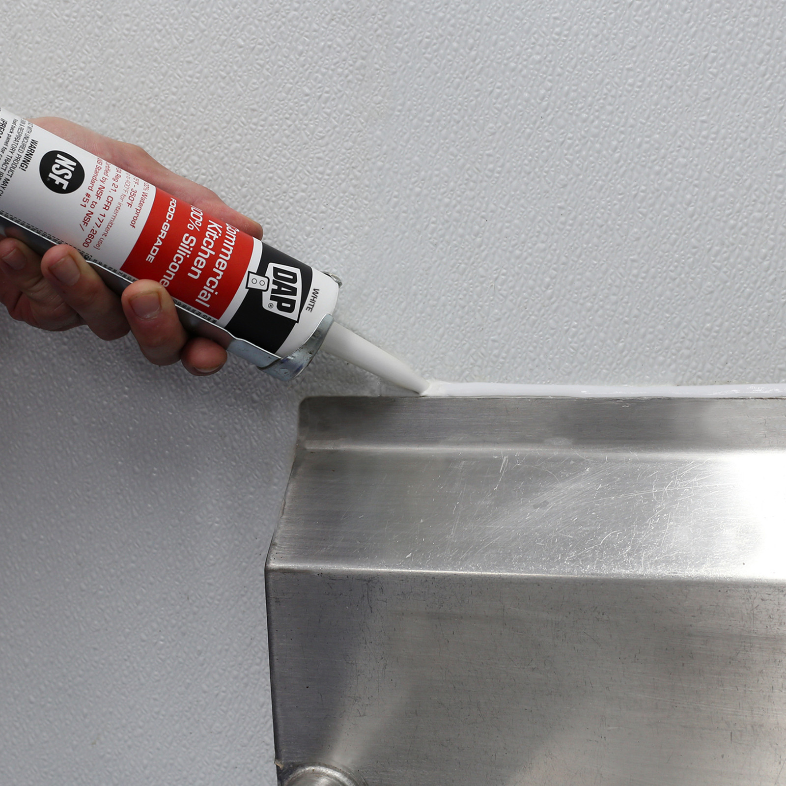 DAP Commercial Kitchen 100% Silicone Sealant: 9.8 fl oz. (Stainless Steel)