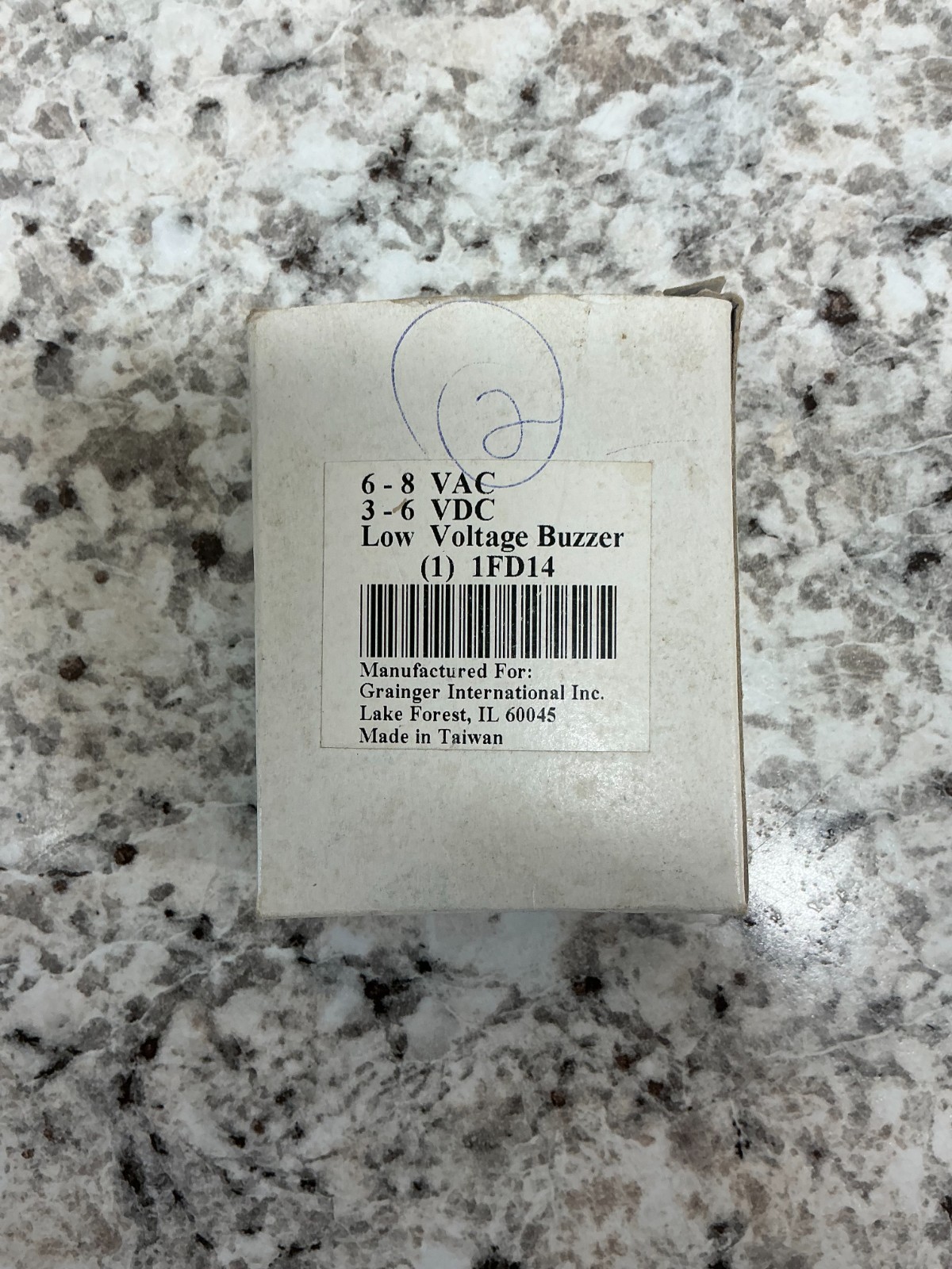 Grainger Int’l, Low Voltage Buzzer 1FD14, 6 – 8V AC, 3 – 6V DC, NEW