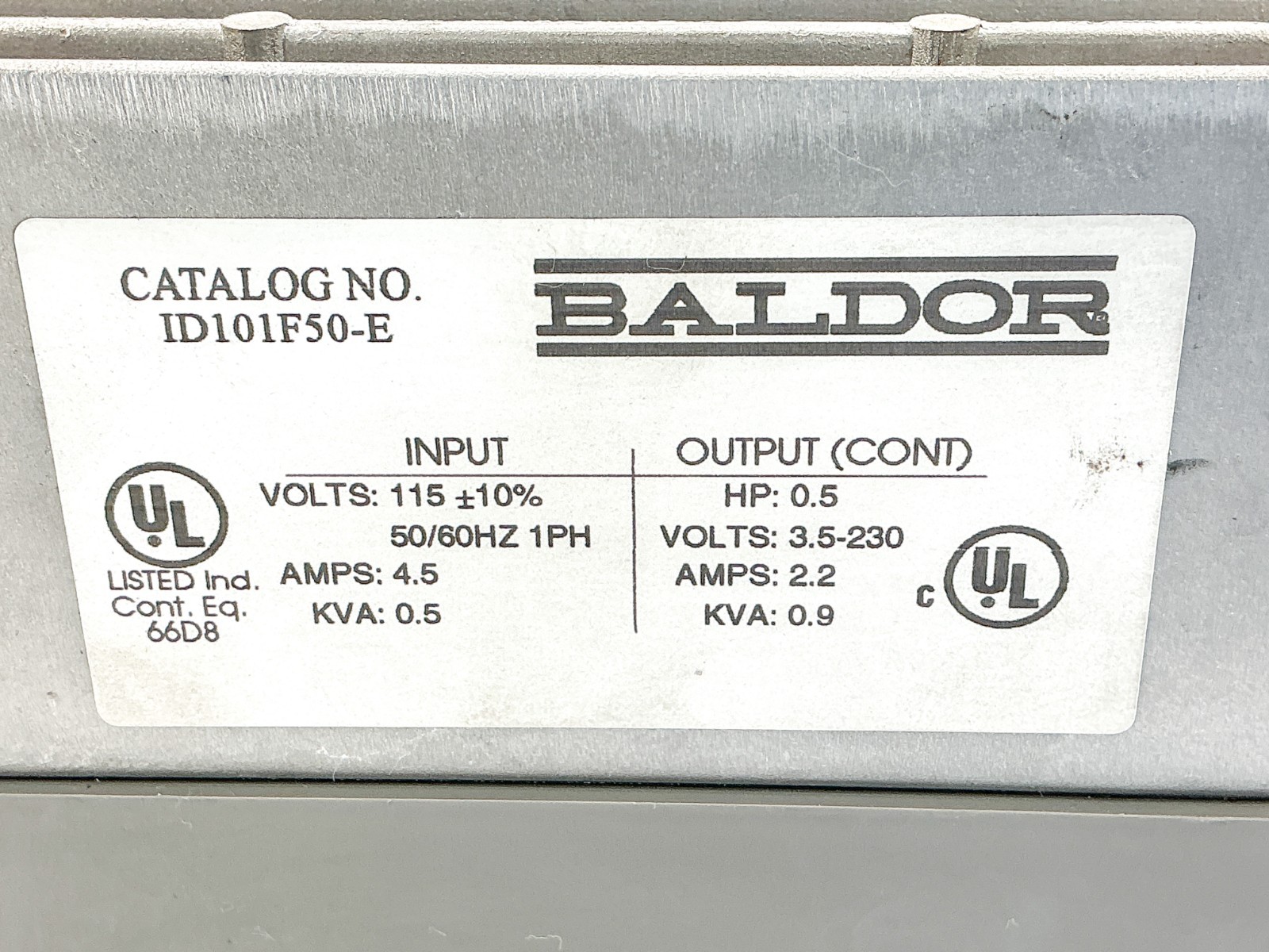 New Baldor ID101F50-E AC Inverter Drive 115V/230V4.5A 0.5HP 1PH – No Box