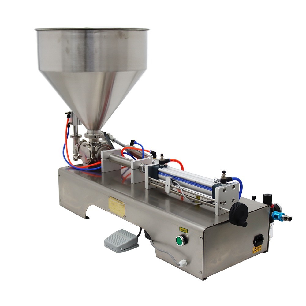 Paste Liquid Filling Machine 10-100ml Single Nozzle Pneumatic Piston Filler 110V