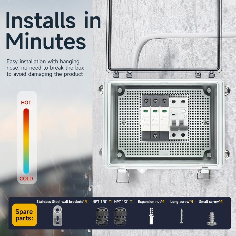 Heavy Duty Waterproof Junction Box IP67 Electrical Outdoor Distribution Kit New