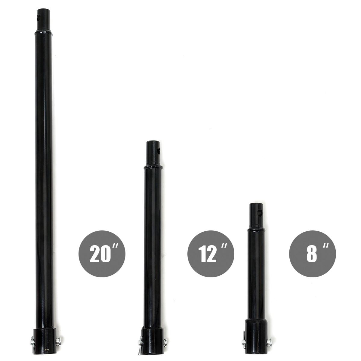 XtremepowerUS 3-Pieces Post Hole Digger Auger Extension With 3 Sizes 20″ 12″ 8″