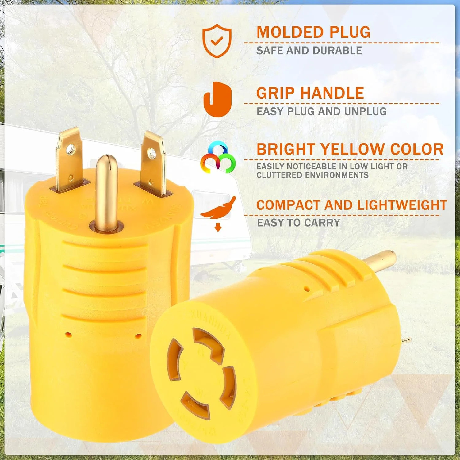 NEMA TT-30P to L14-30R Generator Adapter Cord, 30 Amp 3 Prong to 4 Prong Generat