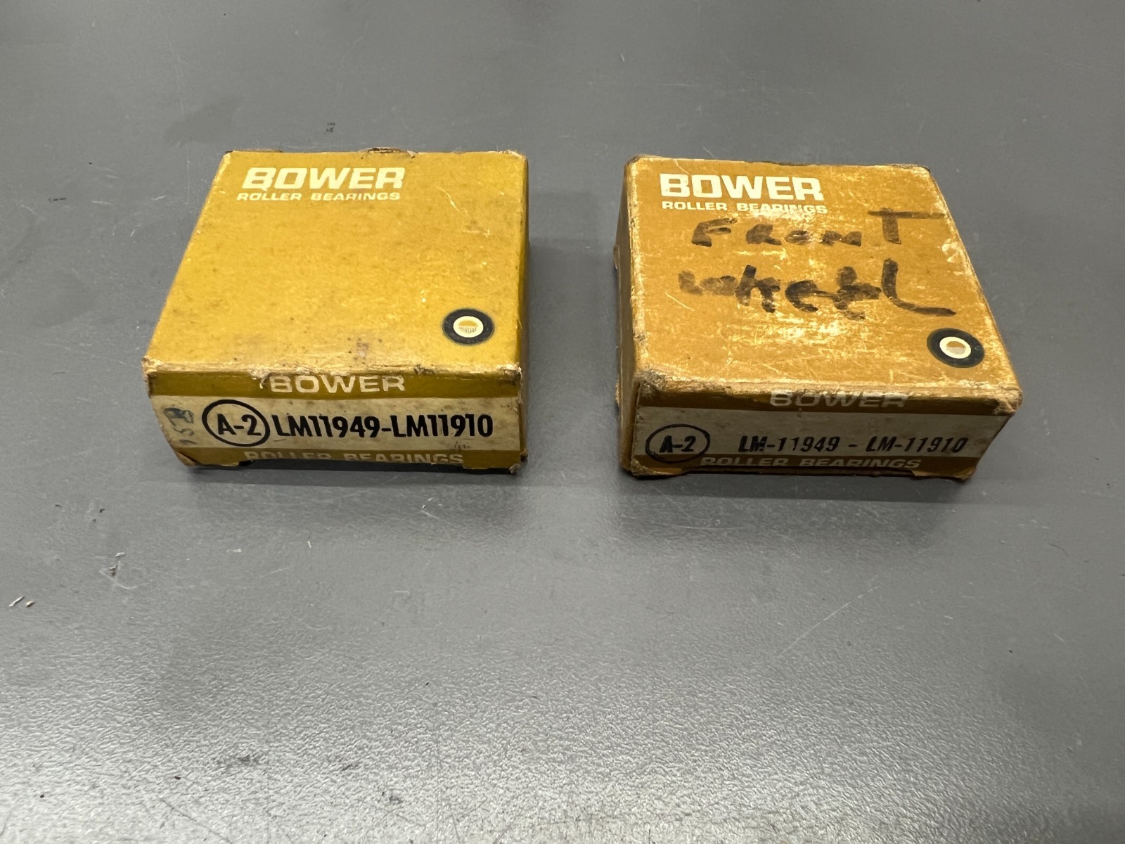 (k) NEW NOS BOWER LM-11949 LM-11910 ROLLER BEARING – SET OF 2 – MADE IN USA