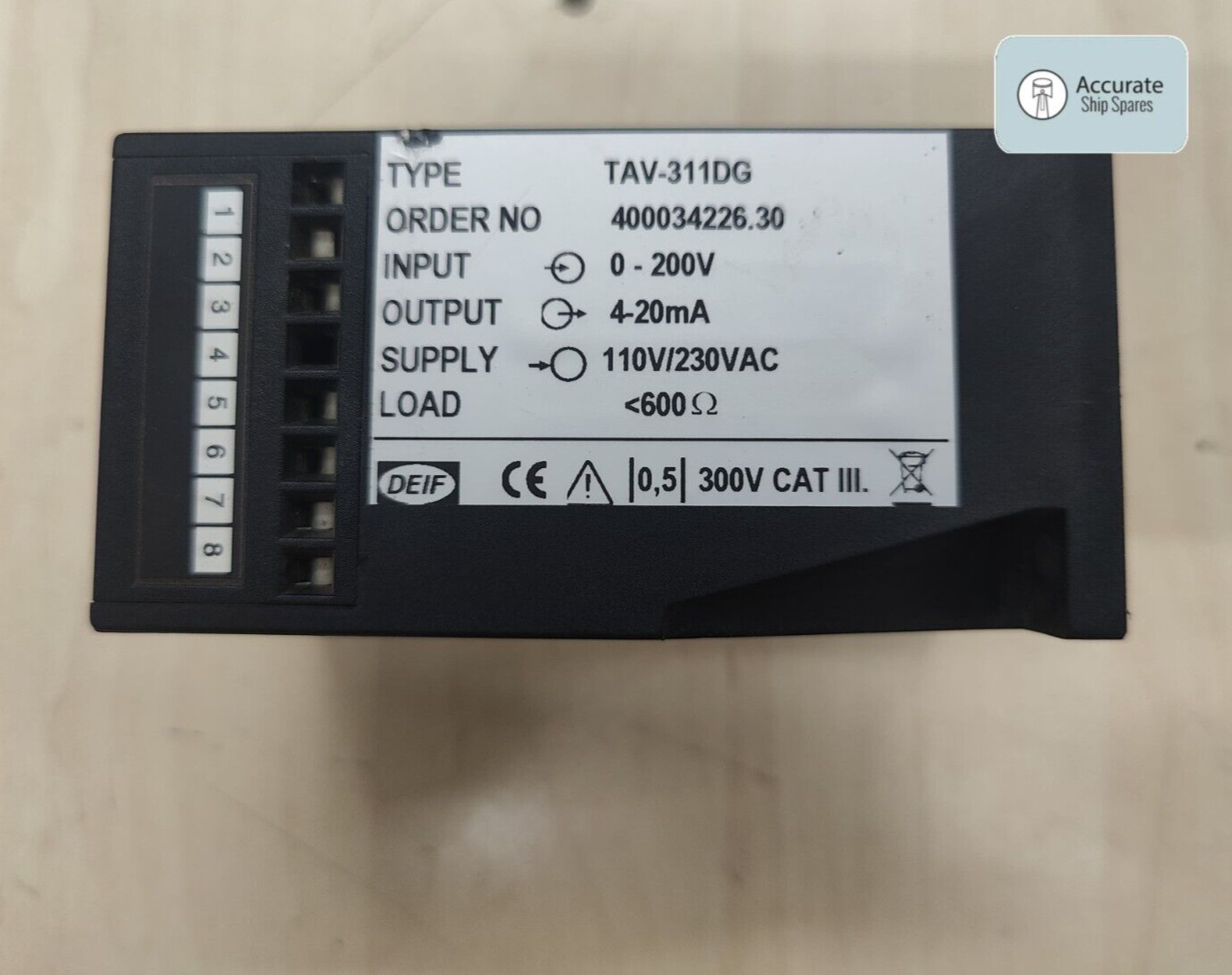 Deif TAV-311DG Voltage Transducer 110V/230V AC – 400034226.30