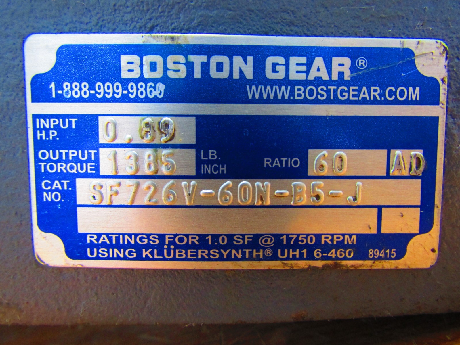 🤓 NEW BOSTON GEAR 700 SERIES GEAR REDUCER 60:1 0.69 INPUT HP SF726V-60N-B5-J