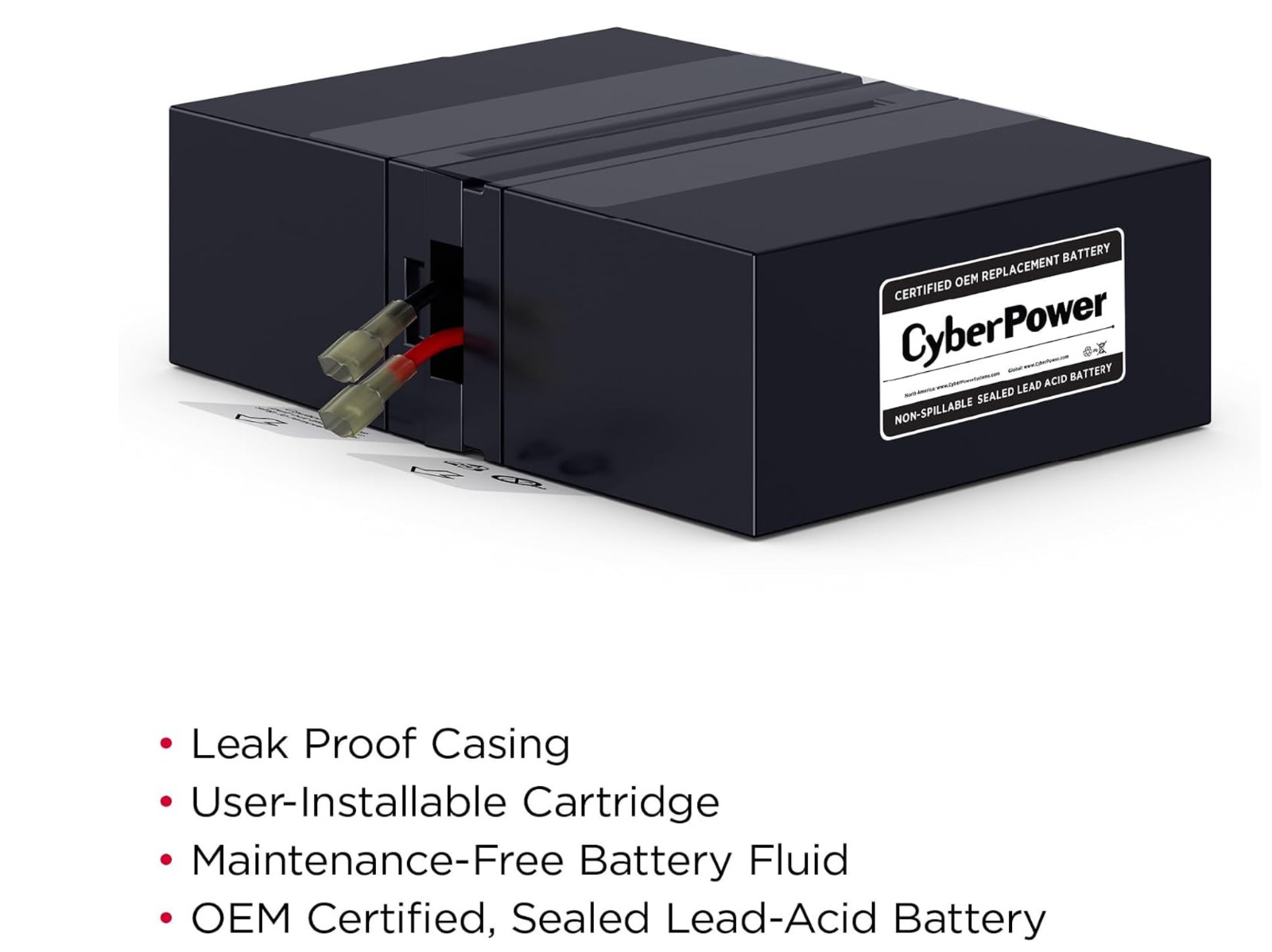 CyberPower RB1295X2D UPS Replacement Battery Cartridge, Black
