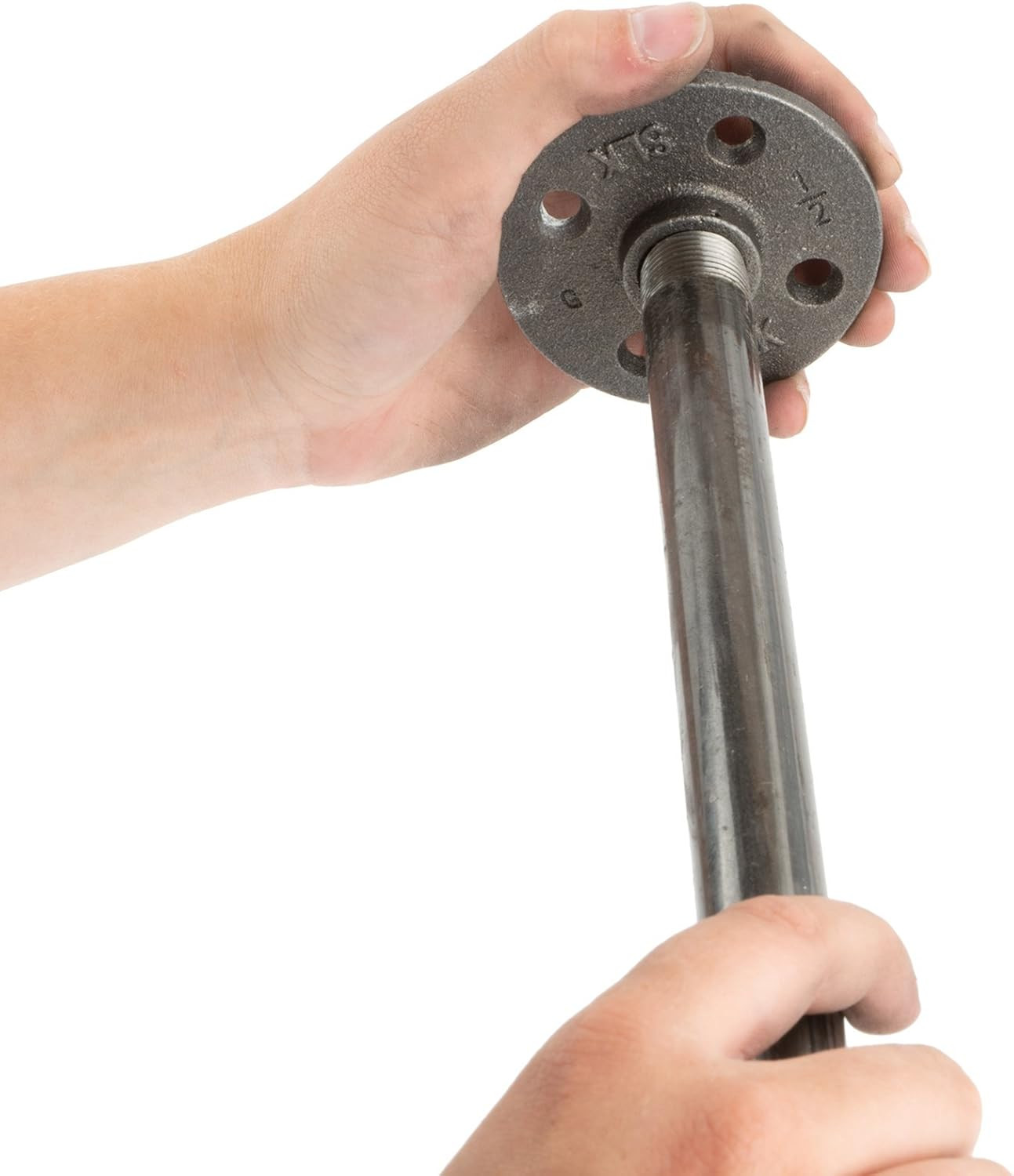 1/2” X 6” Malleable Cast Iron Pipe Nipple, Pre Cut Connectors, Industrial Steel
