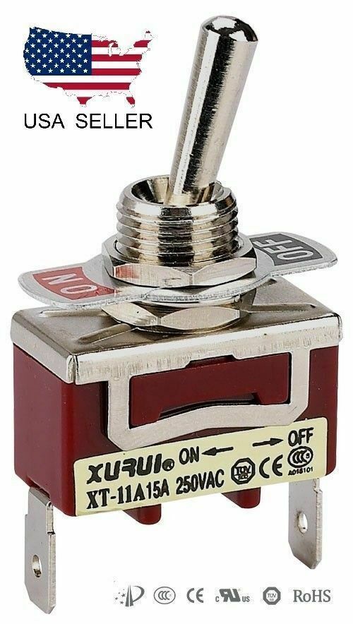 HEAVY DUTY SPST (ON)-OFF MOMENTARY TOGGLE SWITCH – SPADE TERMINALS (11AF)