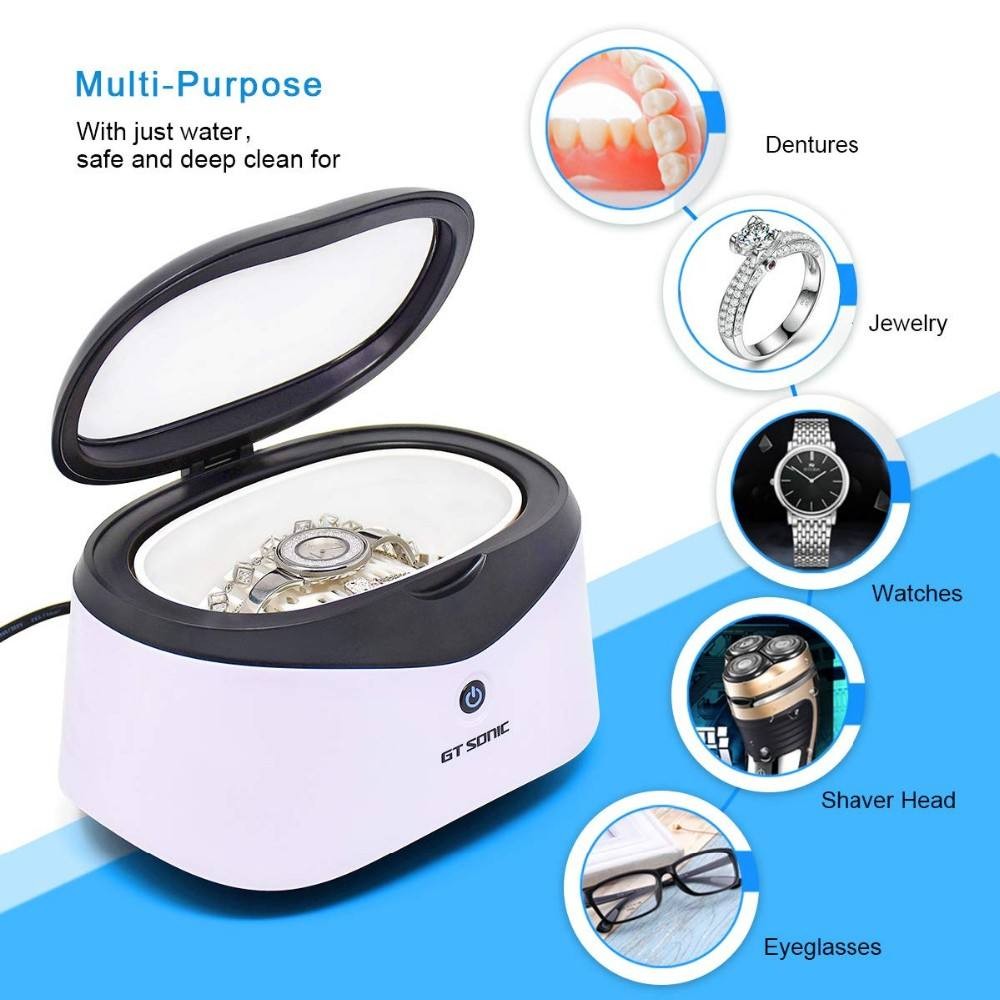 600ml Ultrasonic Cleaner 40kHz w/ Special Tray for Dentures Jewelry Rings