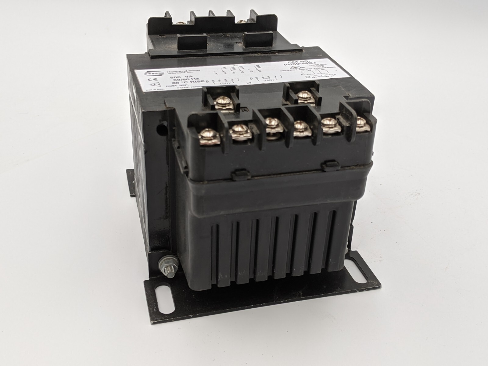 Hammond PH500MGJ Control Transformer 50/60 Hz 208/277/380 VAC 500 VA Used