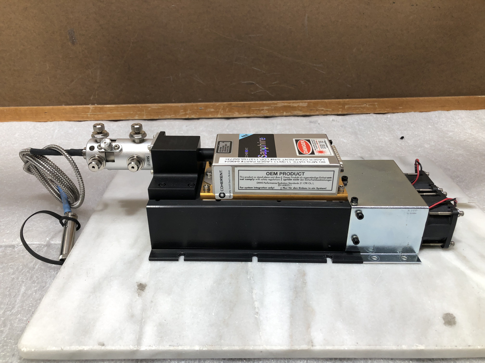 Coherent Sapphire 488-20 Continuous Wave Laser 488nm 20mW w/Controller+FiberCORD