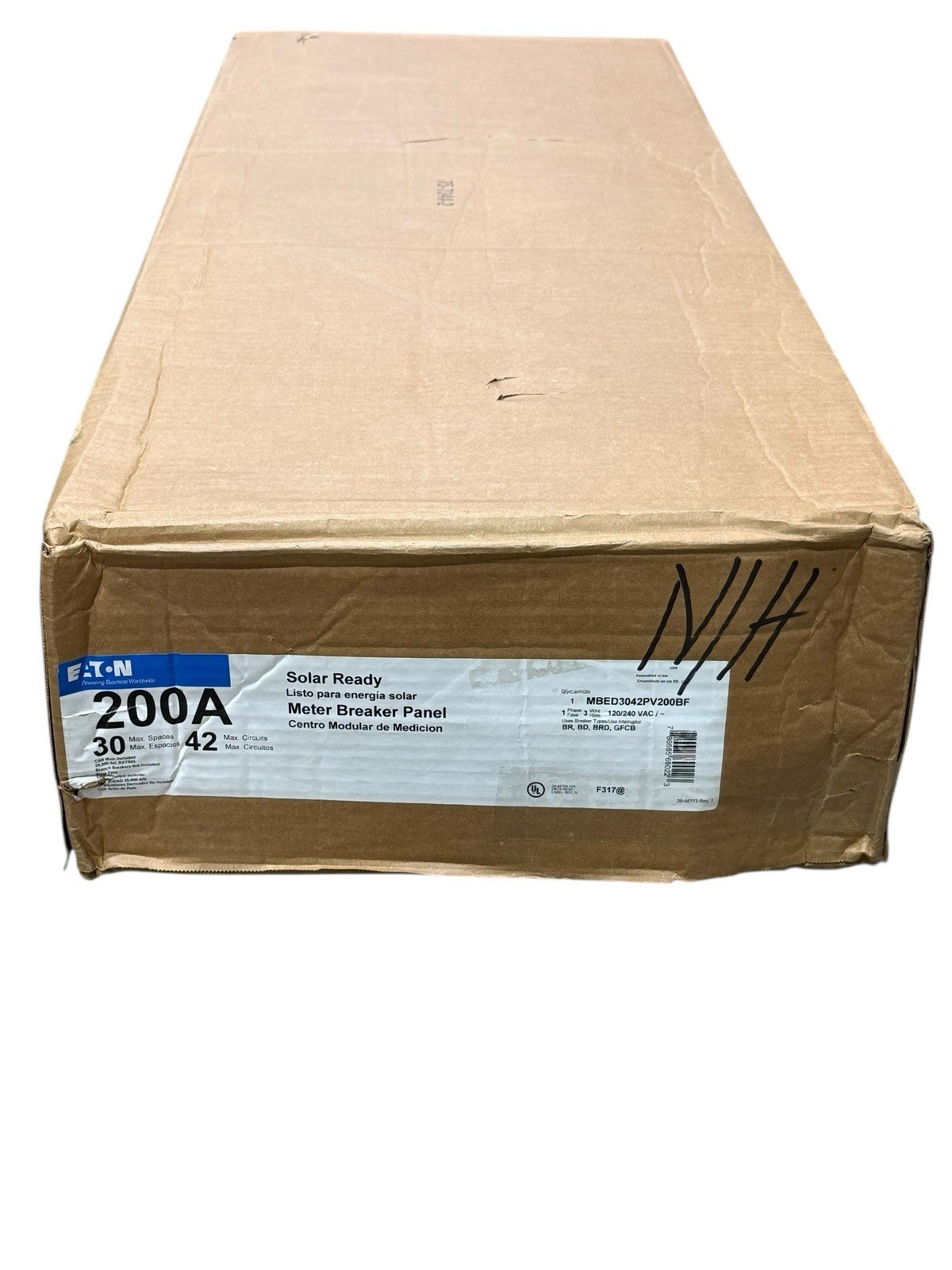 Eaton MBED3042PV200BF Outdoor Breaker Meter 200A 30 Space 1ph 3Wire 120/240v
