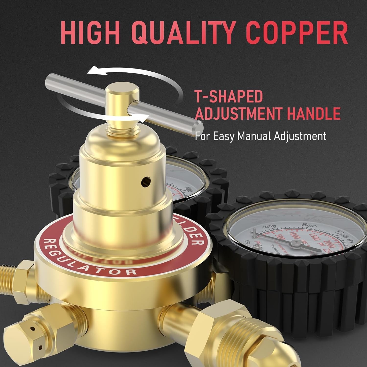 Nitrogen Regulator, CGA580 Inlet, 1/4″ Flare, 0-800/4000 PSI Output with Hose