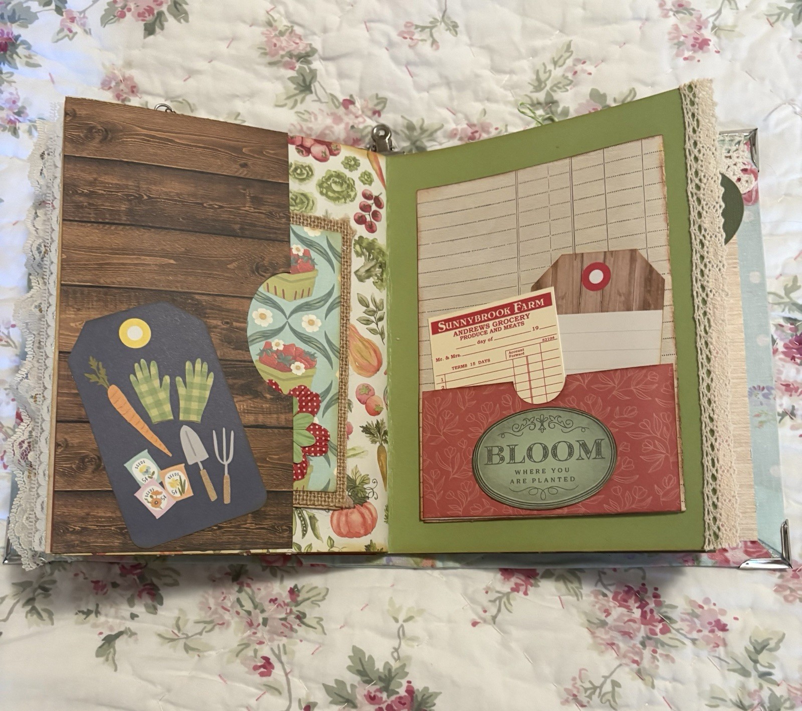 Handmade Keepsake Journal 14 double sided pages, “Whimsical Animals”
