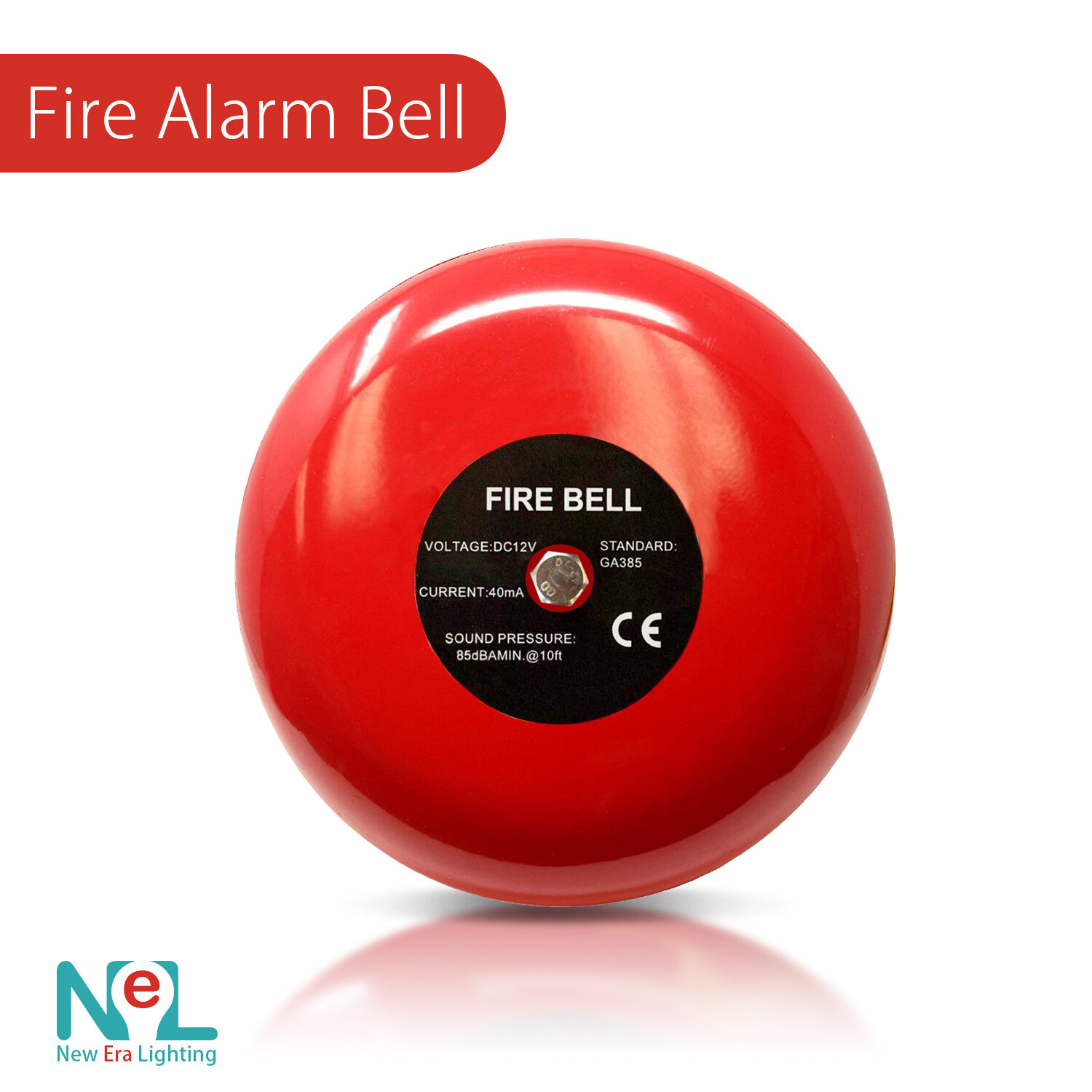 1-8 X NEW ERA Fire Alarm Bell, 6″, 12VDC, Security Bell 12V DC