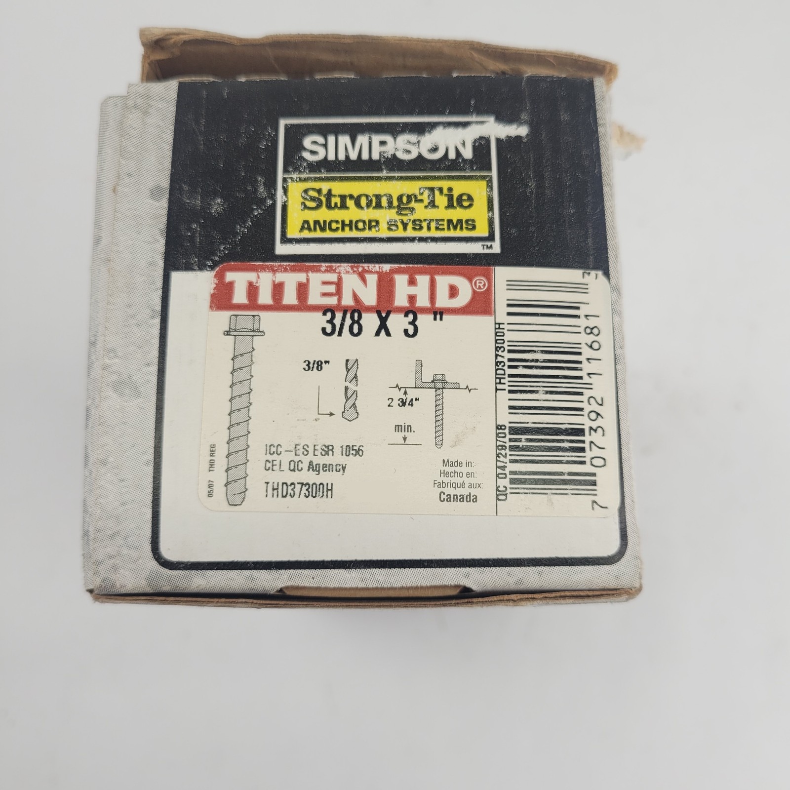 Lot of 32 Simpson Strong Tie THD37300H Heavy Duty Anchor Screws 3/8 X 3 – NEW
