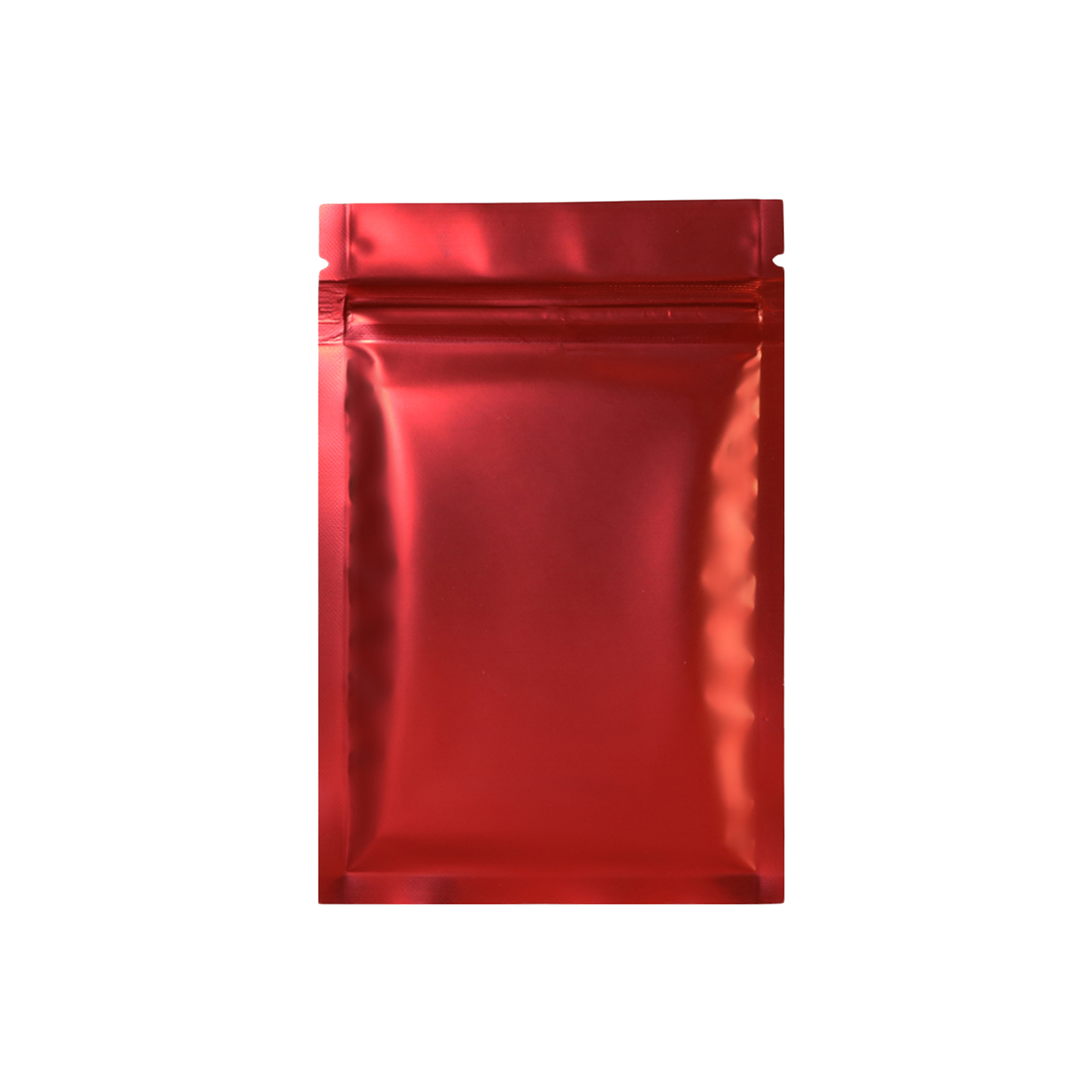 Flat Red Metallic Mylar Foil Zipper Seal Resealable Bags Smell Proof Pouch