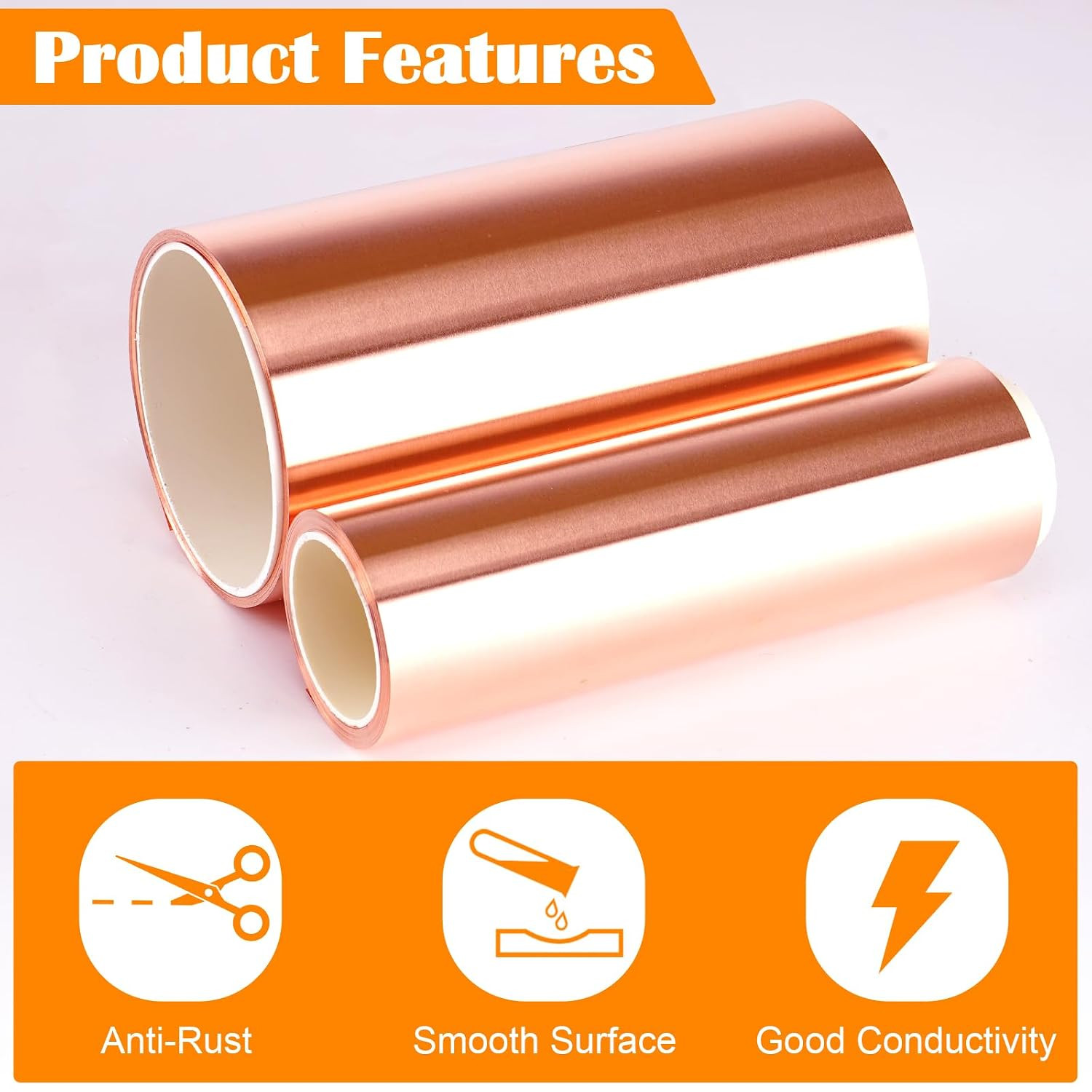 Copper Foil Sheet Roll 6in x 5Ft Copper Sheet 0.05mm Copper Flashing for Hous…