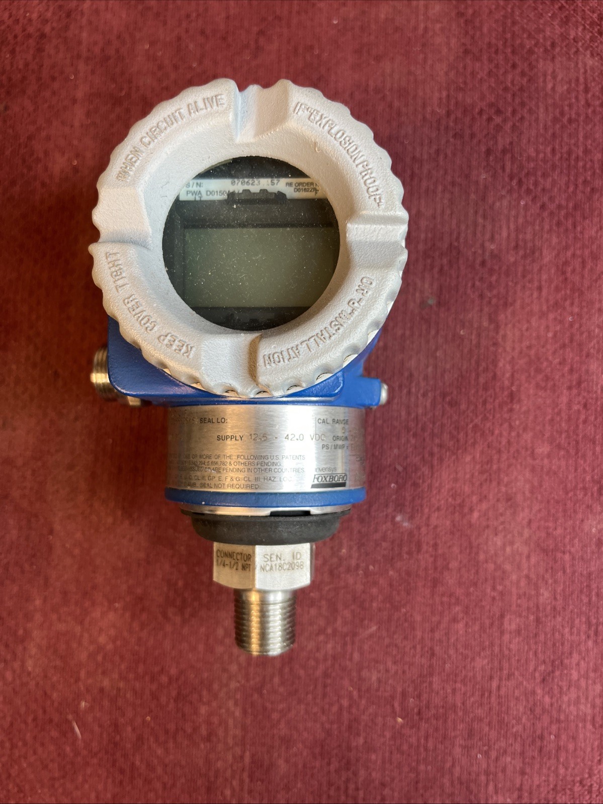 FOXBORO IGP10-AD1C1F PRESSURE TRANSMITTER 0-30 PSI 12.5-42.0 VDC