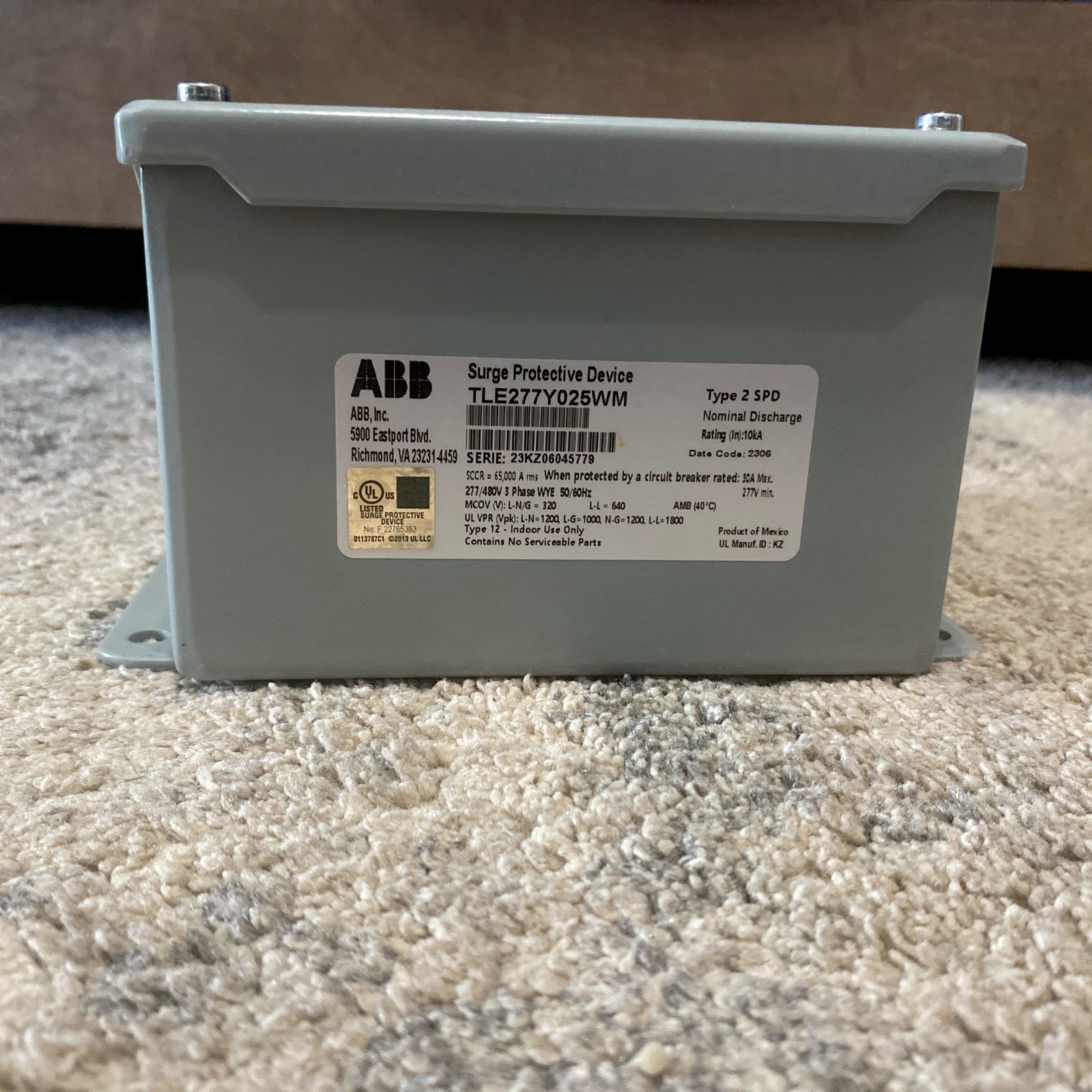 ABB/GE TLE120Y050WM Surge Protective Device Type 2 SPD 120/208V 50kA
