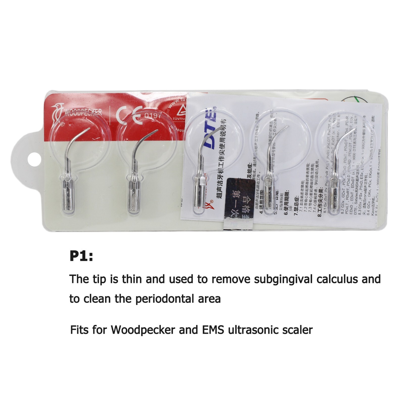 Woodpecker DTE Dental Ultrasonic Scaler Piezo Tips HW-5L HD-7L LED Handpiece PD1