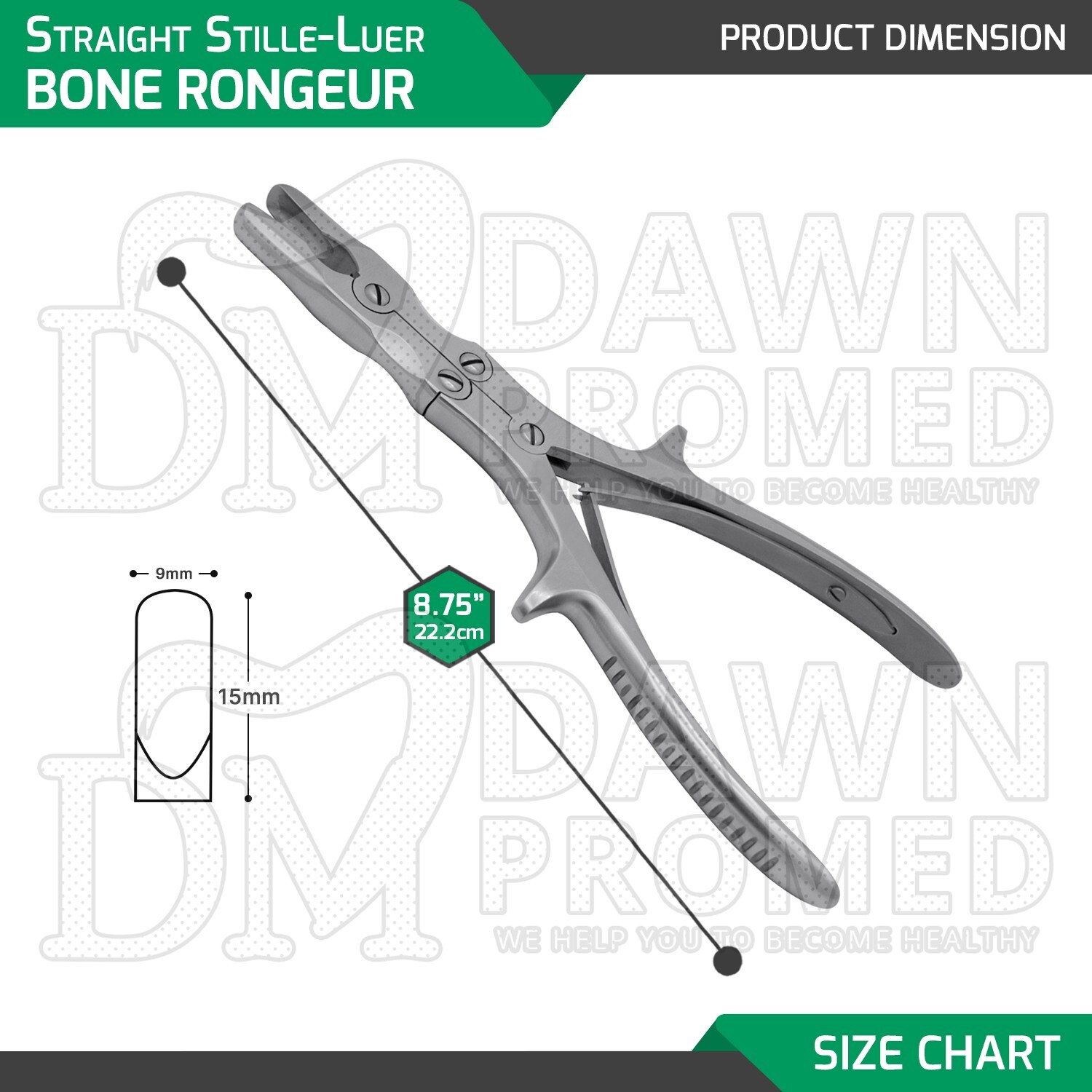 Straight Stille-Luer Bone Rongeur 8.75″ Double Action Orthopedic Inst German Gr
