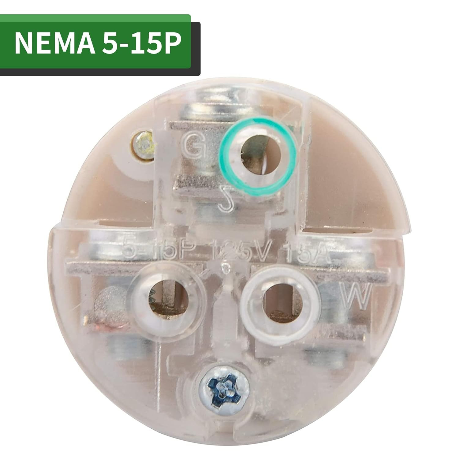 6 Pack Nema 5-15P Replacement Electrical Plugs 15A 125V For Extension Cords