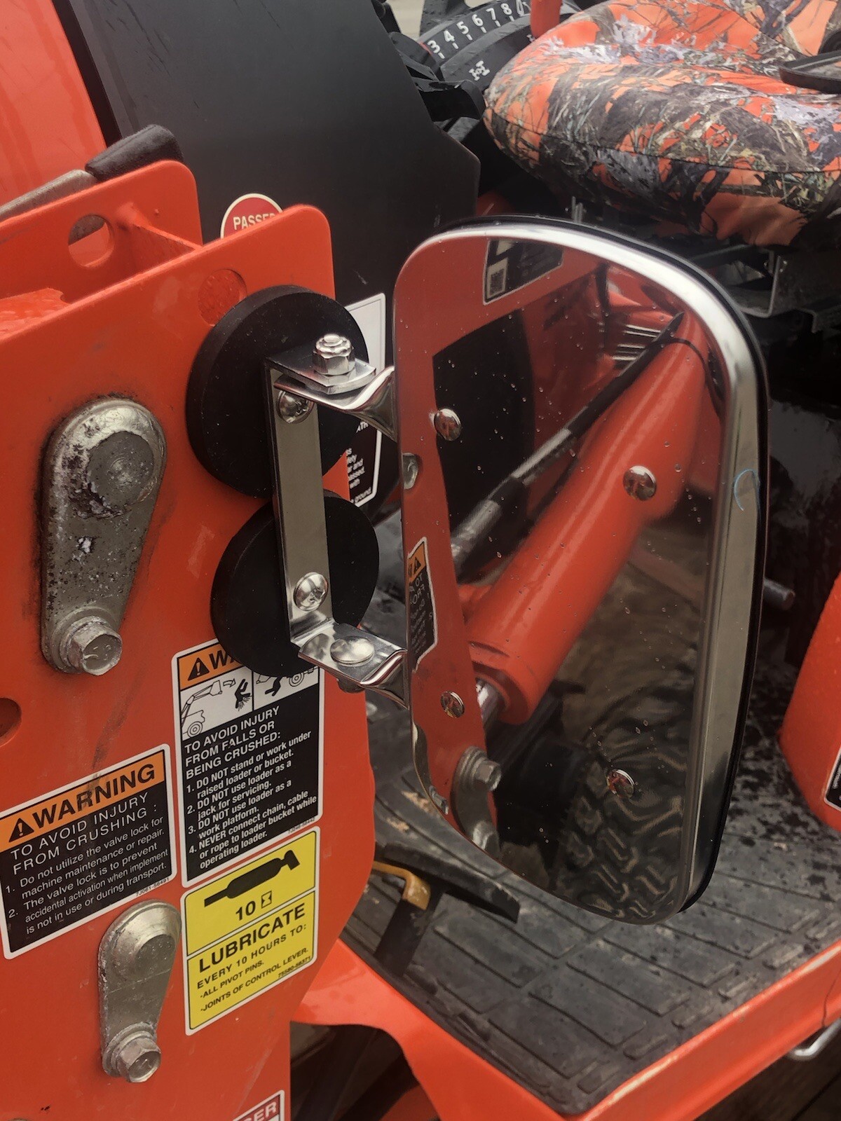 BEST ON EBAY! MAGNET MIRROR Tractor/Skidsteer RUBBER COATED STAINLESS STEEL