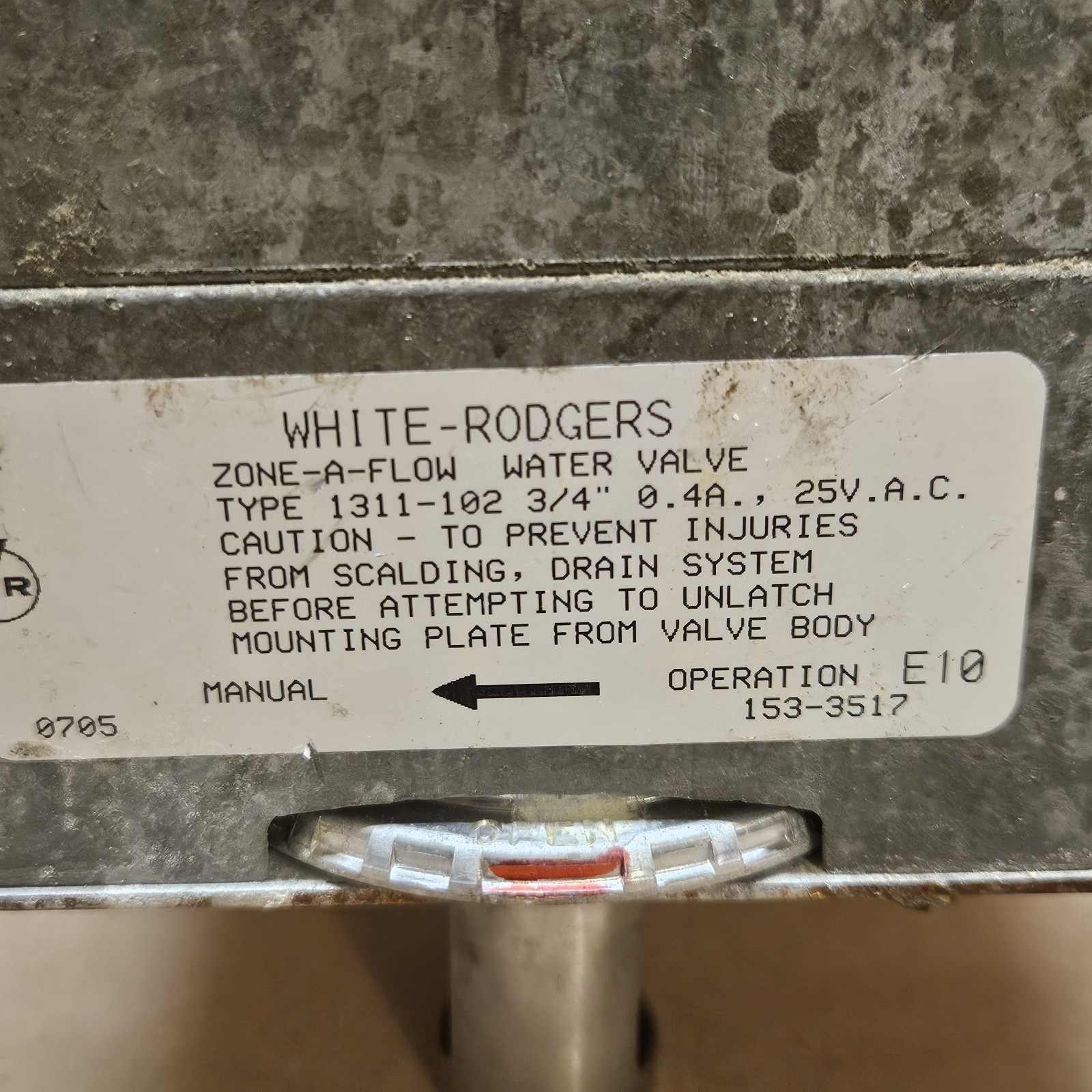 White-Rodgers 1311-102 Hydronic Zone Valve Model 1311-102