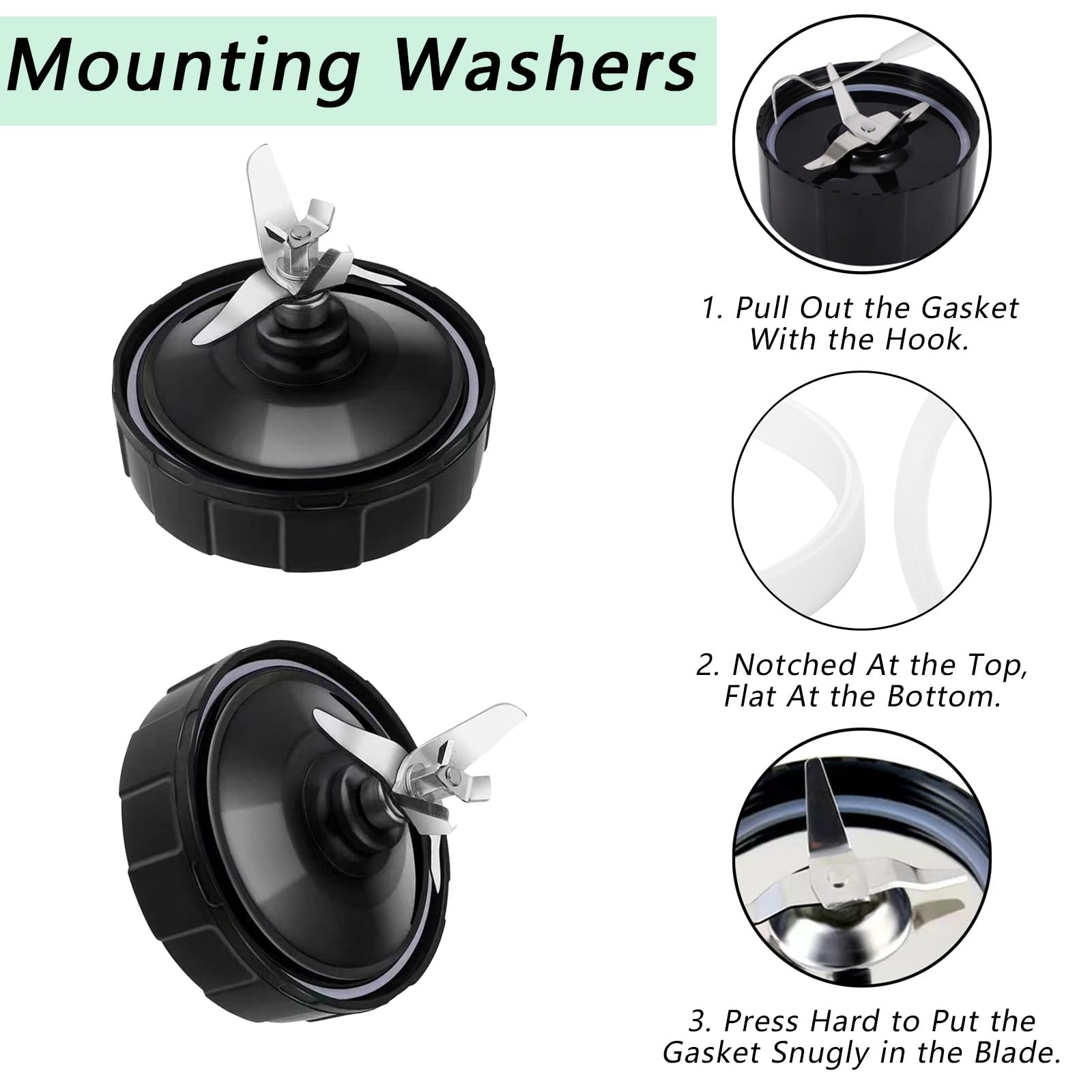 6 PCS Rubber Gaskets Replacement Seal 3.23 inch for Ninja Blender, with Brush…