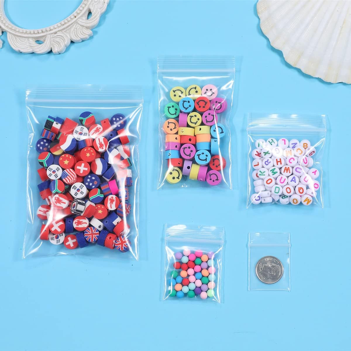 200 PCS Clear Zip Lock Bags 3×4 Inch 2.4 Mil Reclosable Plastic Storage Bags