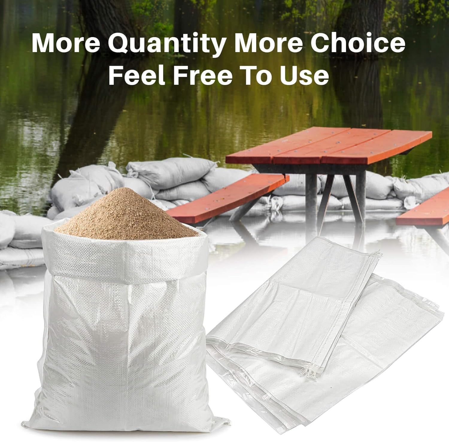 Heavy Duty Woven Sandbags 8PCS – Reusable Flood, Construction & Storage Bags