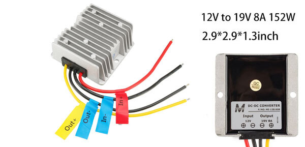 Power Converter Regulator DC 12V Step-Up to DC 19V 8A 152W Waterproof
