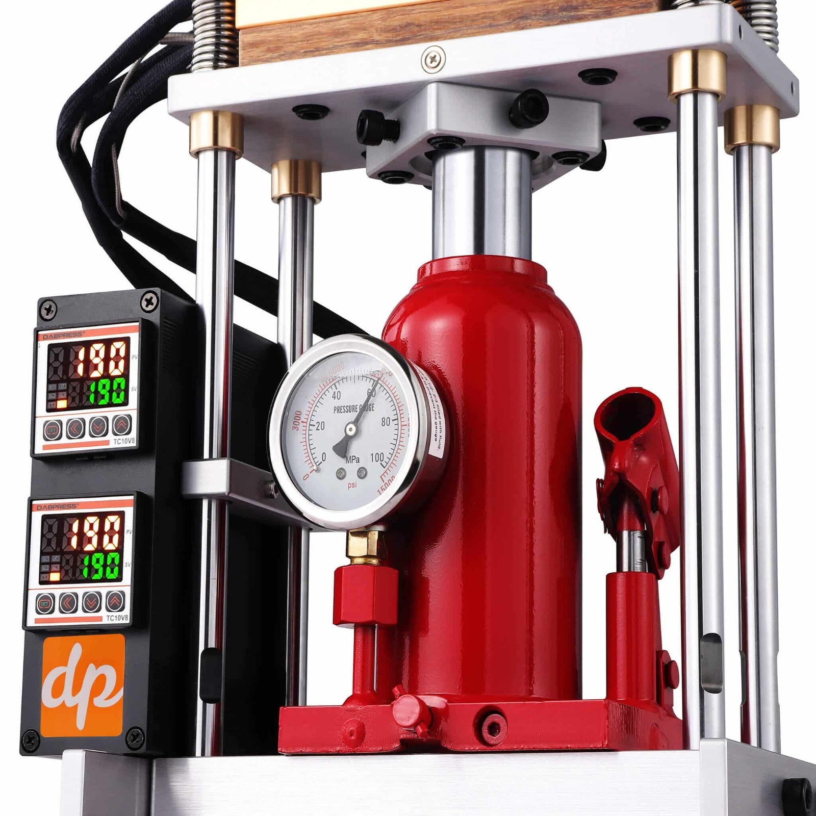 Dabpress Truebar 10 Ton Flagship Press with a Pressure Gauge – 4×7″ Heat Plates