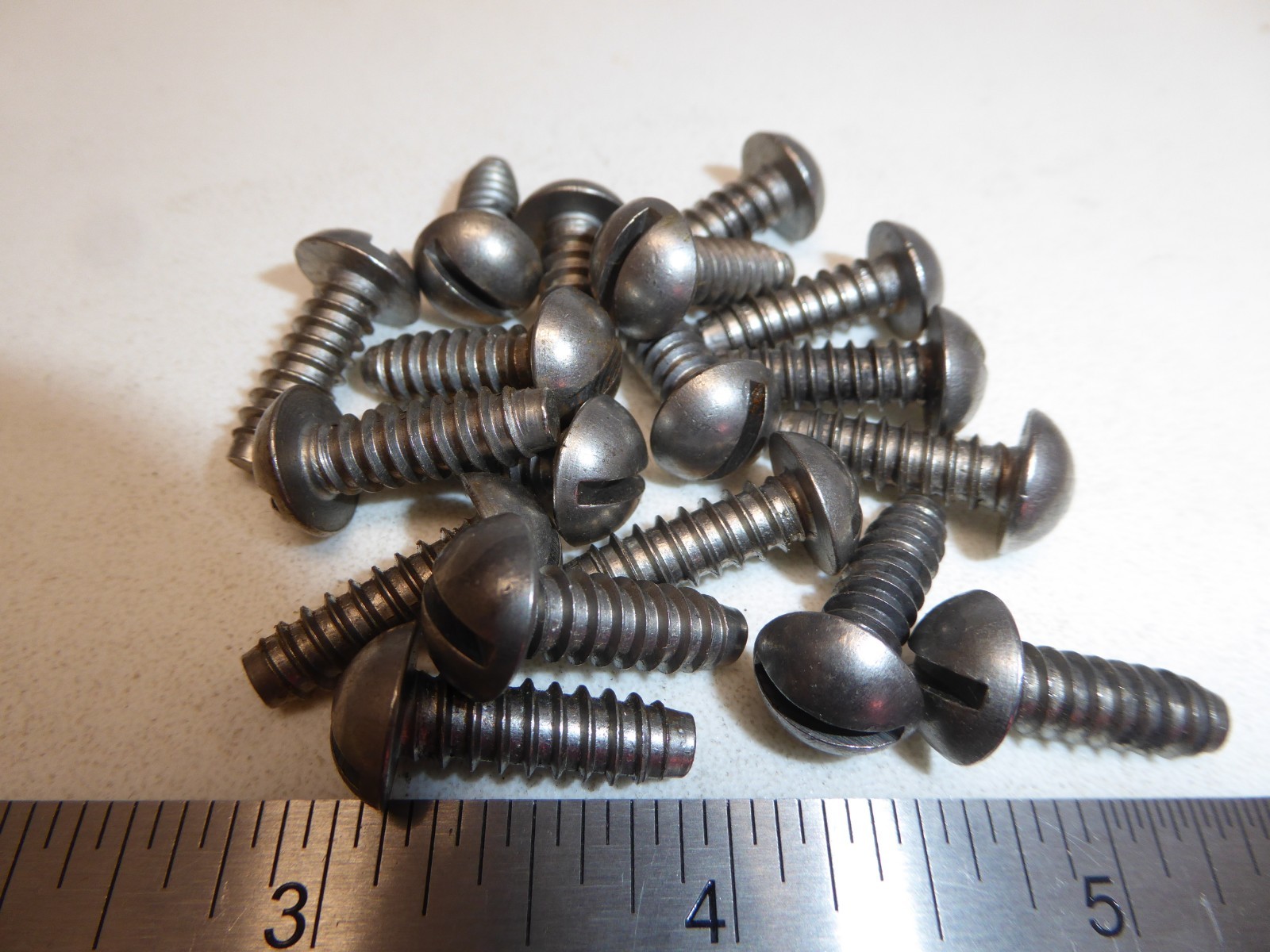 #14 x 3/4″ Rnd Hd Steel Slotted Tapping Sheet Metal Screw VINTAGE USA NEW Qty 20