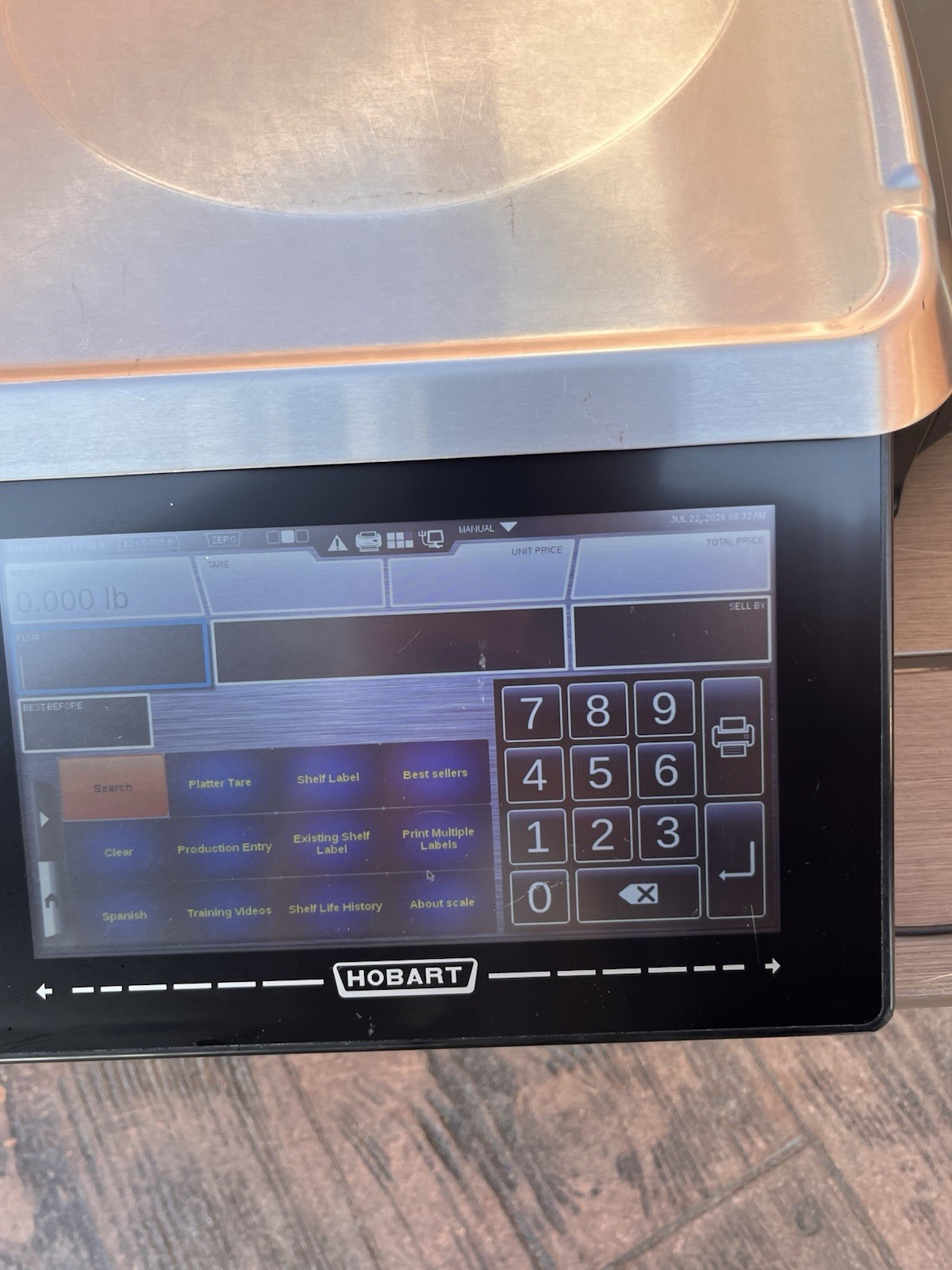 Hobart HTi-7LH26 Scale w/ Printer & 7″ Display Locked to Walmart System READ