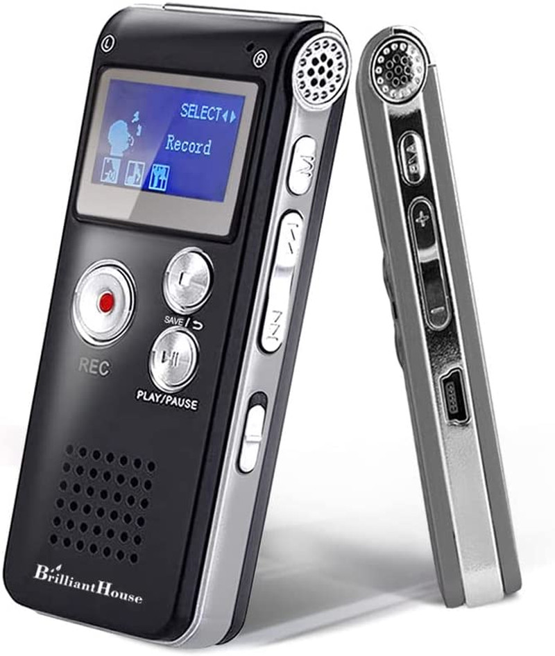16GB Digital Voice Recorder Voice Activated Recorder with Playback 1536KBPS Upgr