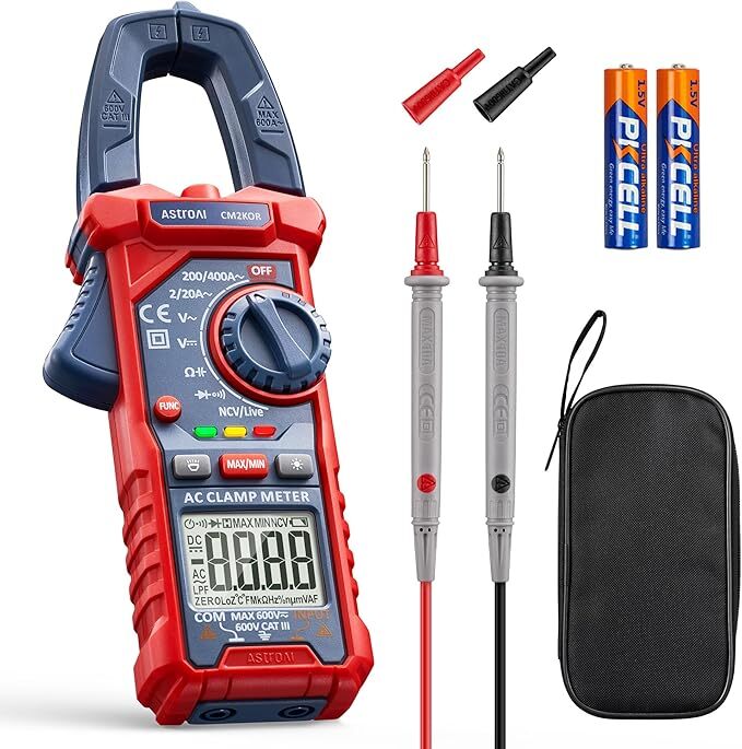 Astroai Digital Clamp Meter Multimeter 2000 Counts Amp Voltage Tester Auto-Rangi