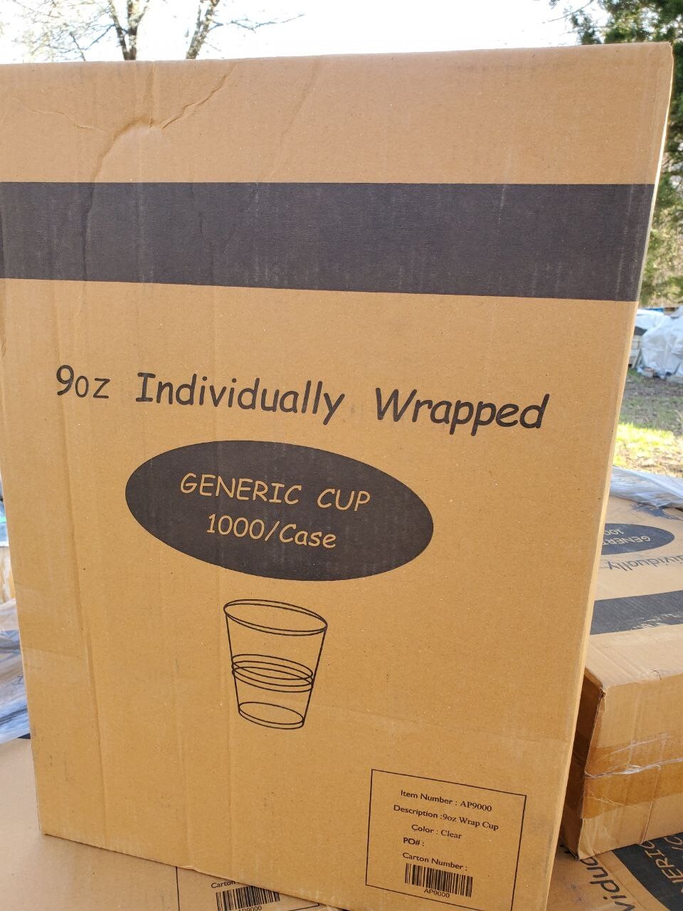 9 oz Plastic Cups Translucent Individually Wrapped Hotel Generic 1000 Pack