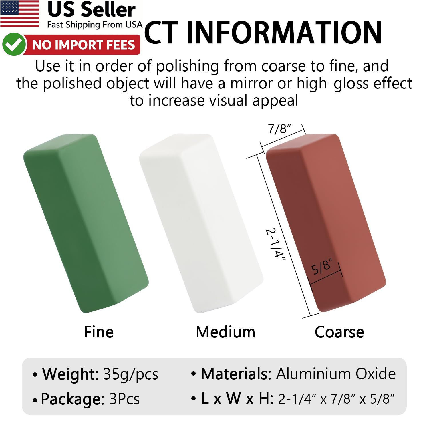 SCOTTCHEN 3 Pack Mini Buffing Polishing Cutting Compounds Kit Green White Red