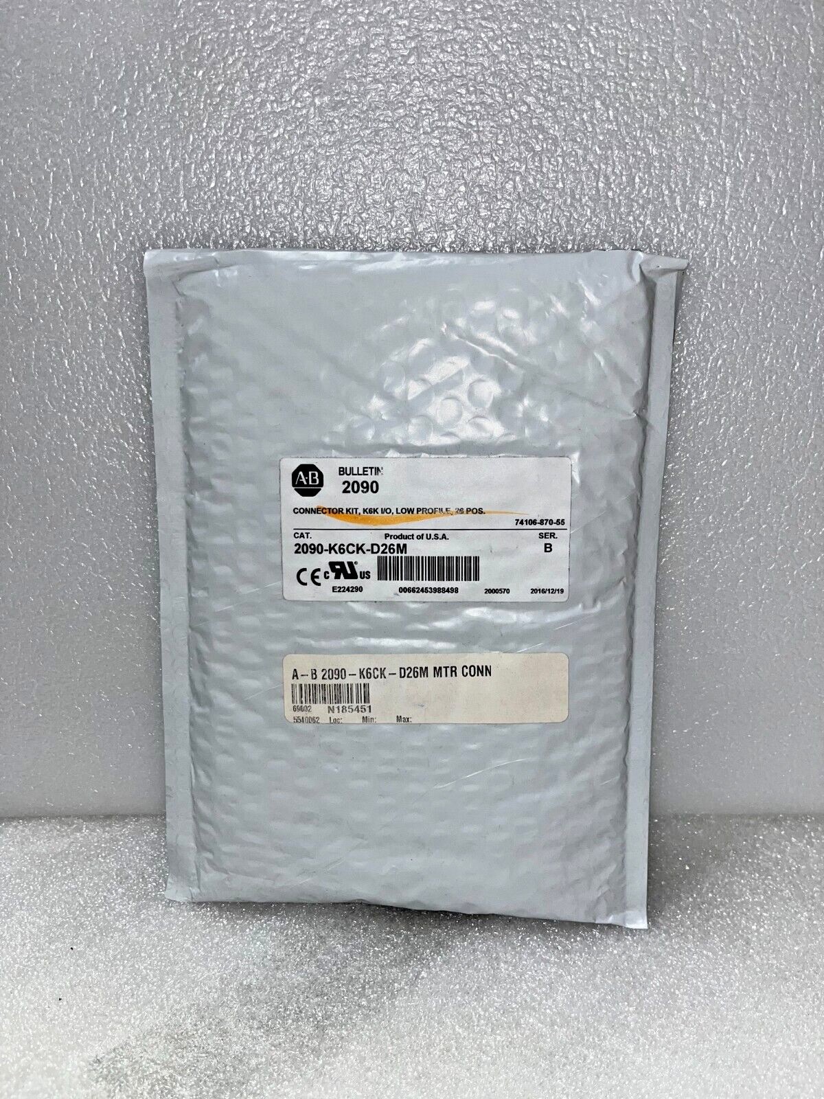 New NIB AB 2090-K6CK-D26M Connector Kit K6K I/O Low Profile US Free Tax