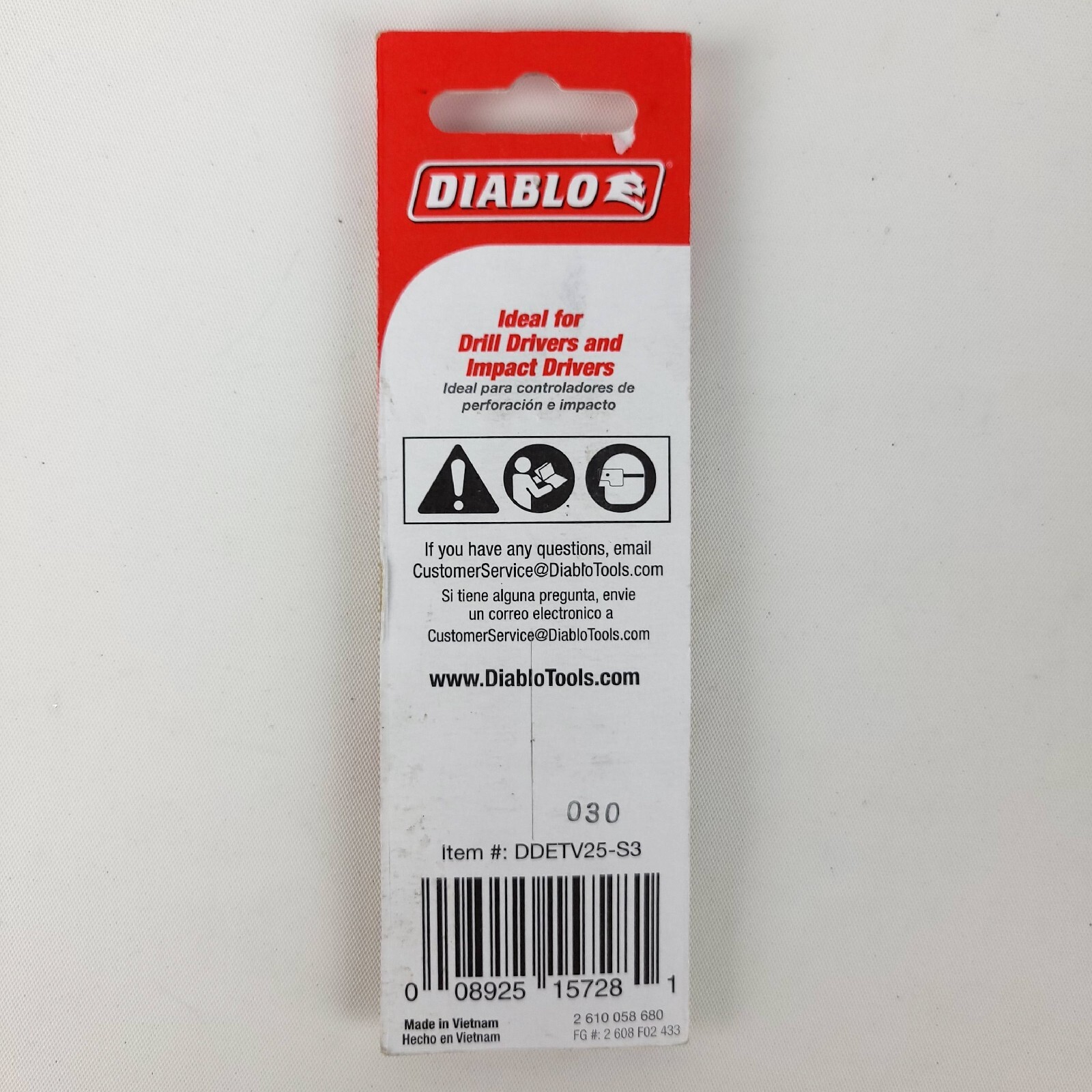 Diablo Torx Drive Bits 3 Pack T20 T25 T30 2.5″ Double Ended #DDETV2T-S3