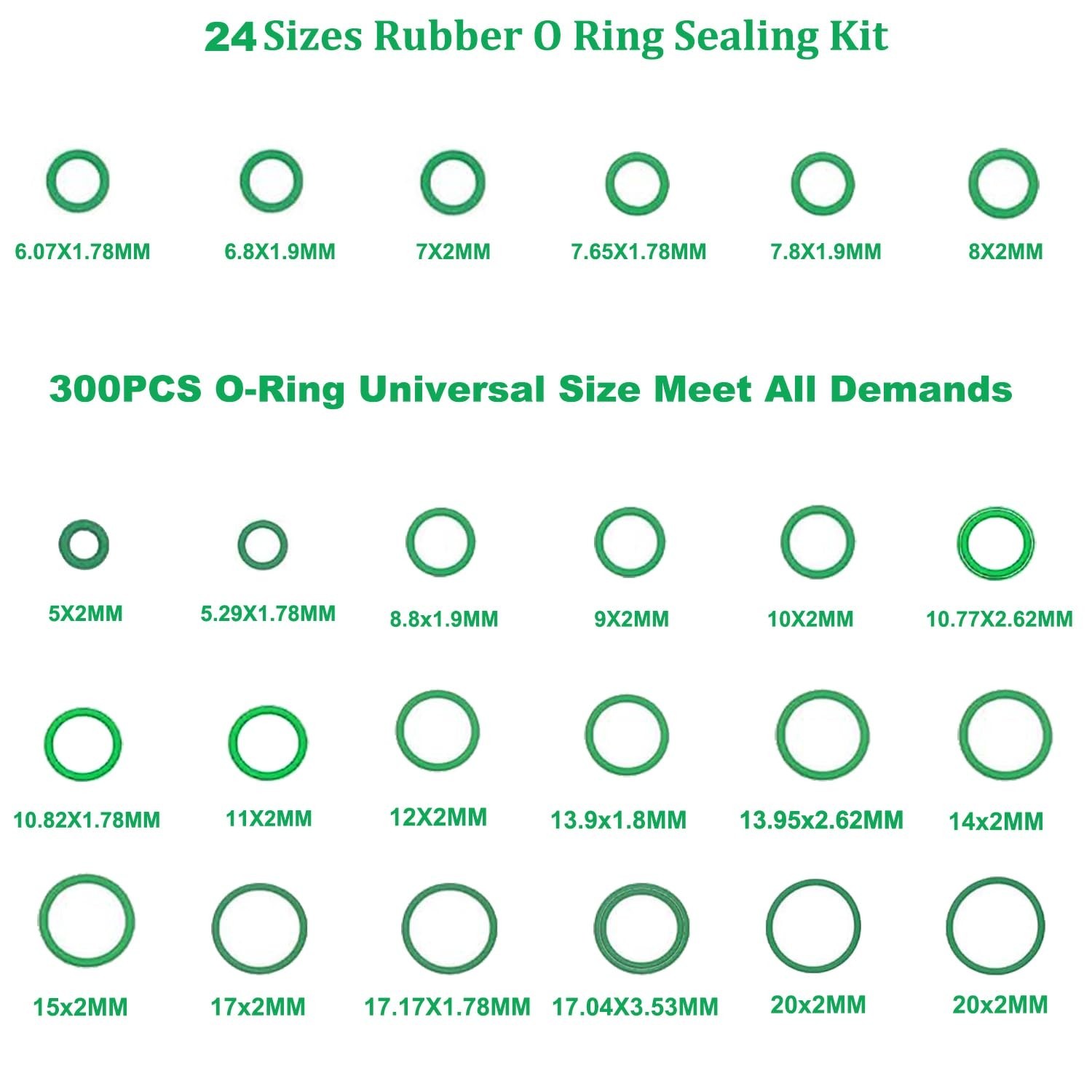 Lucstar 400Pcs AC O Ring Kit – A/C Compressor Seal Gasket Assortment