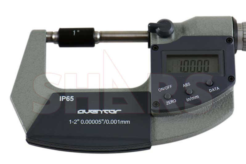 Shars 1-2″ 0.00005″/0.001mm Digital Electronic Outside Micrometer IP65 New P]